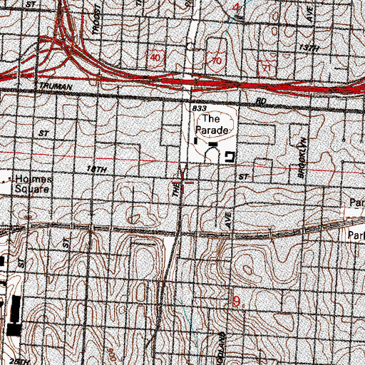 Topographic Map of Holy Ghost New Testament Church, MO