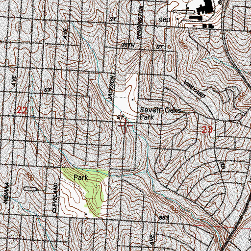 Topographic Map of House of Prayer Pentecostal Church, MO