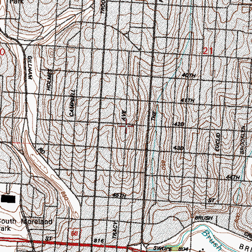Topographic Map of Immanuel Lutheran Church, MO