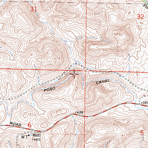 Topographic Map of Poso Canal, CA