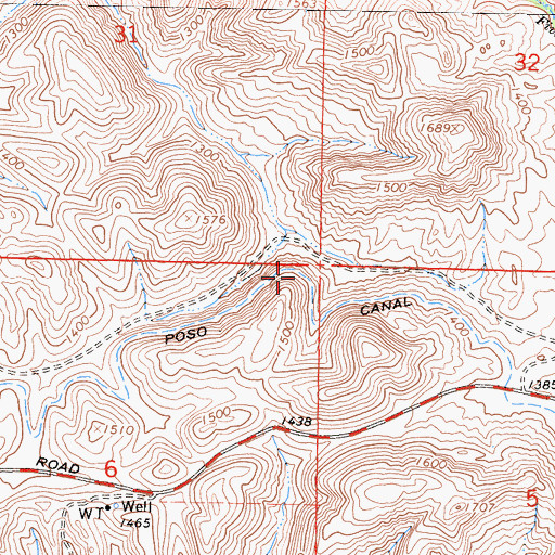 Topographic Map of Poso Canal, CA