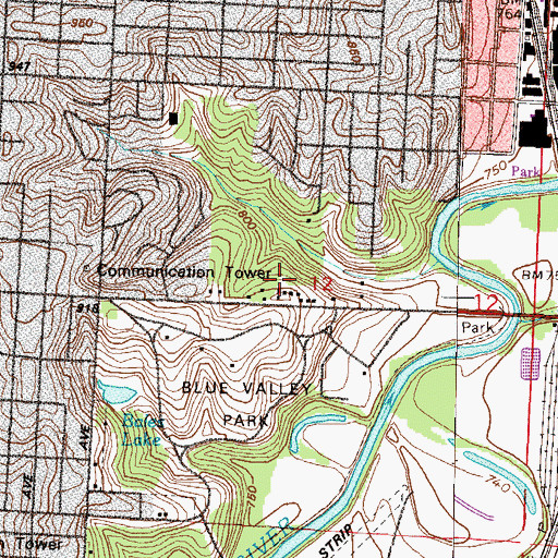 Topographic Map of Ivanhoe United Church of Christ, MO