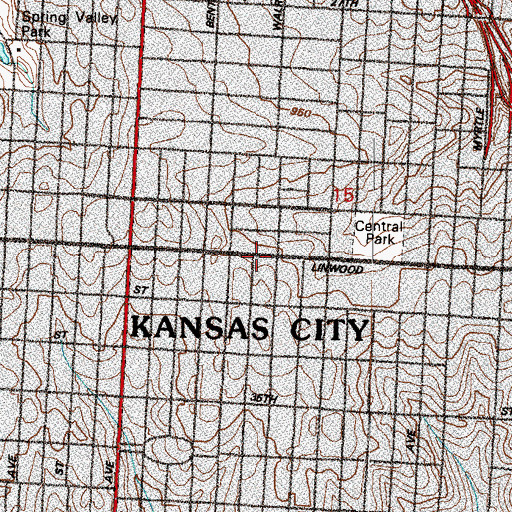 Topographic Map of Jamison Temple Christian Methodist Episcopal Church, MO