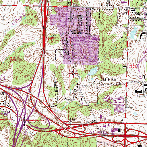 Topographic Map of Kingdom Hall of Jehovahs Witnesses, MO