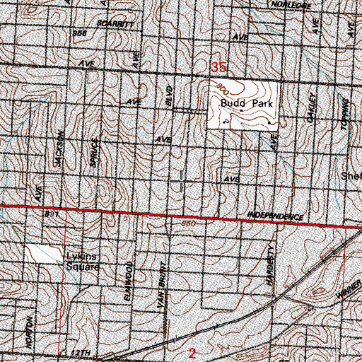 Topographic Map of Latin American Seventh Day Adventist Church, MO