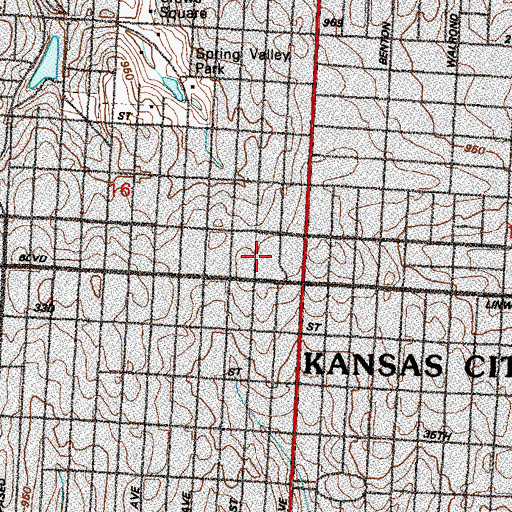 Topographic Map of Linwood United Church, MO