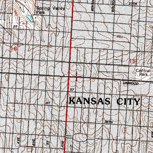 Topographic Map of Mariah Walker African Methodist Episcopal Church, MO