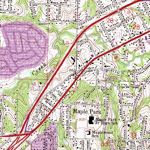 Topographic Map of McMurry United Methodist Church, MO