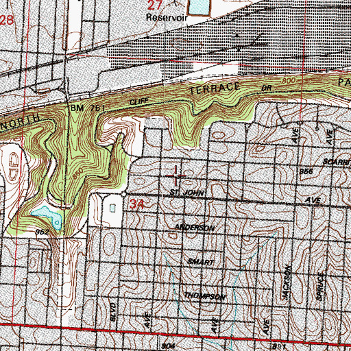 Topographic Map of Melrose United Methodist Church, MO