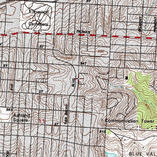 Topographic Map of Messiah Church of the Brethren, MO