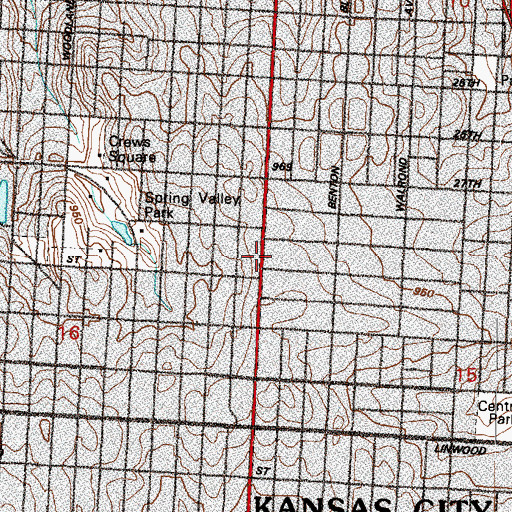Topographic Map of Metropolitan African Methodist Episcopal Zion Church, MO