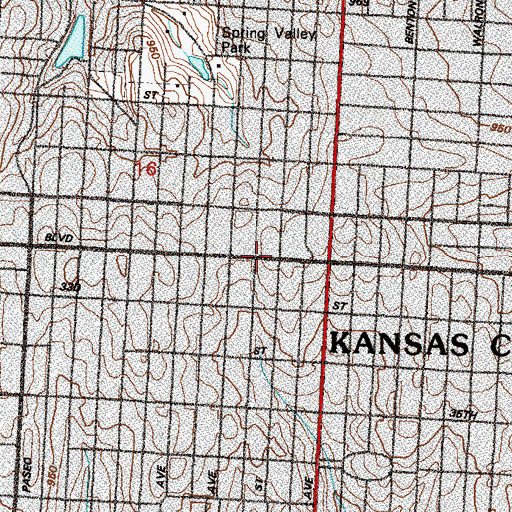 Topographic Map of Metropolitan Missionary Baptist Church, MO