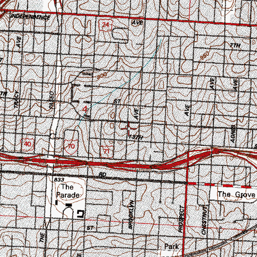 Topographic Map of Metropolitan Spiritual Church of Christ, MO