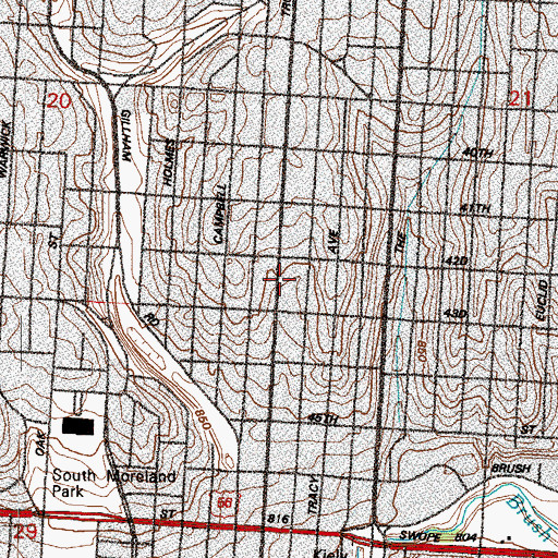 Topographic Map of Mount Hebron Christian Life Center, MO