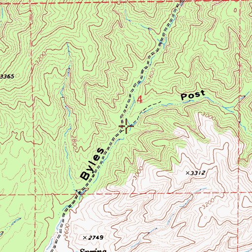 Topographic Map of Post Canyon, CA