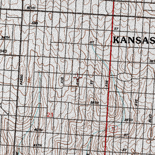 Topographic Map of Mount Sinai Missionary Baptist Church, MO