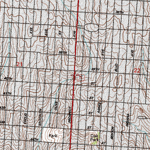 Topographic Map of Mount Vernon Missionary Baptist Church, MO