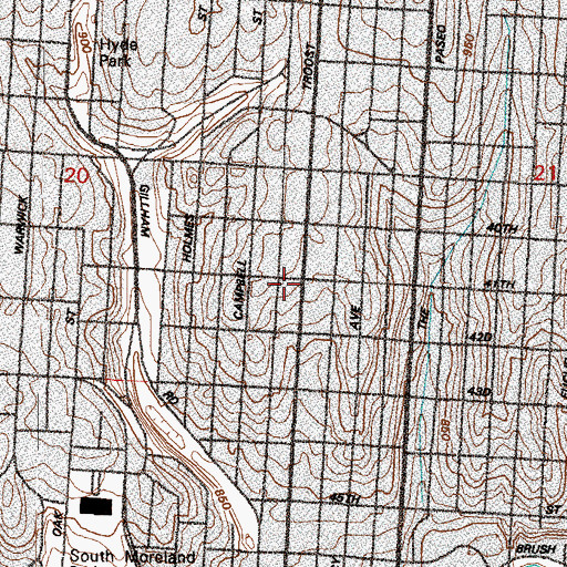Topographic Map of Muhammads Mosque Number 30, MO