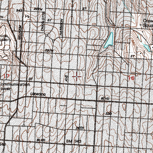 Topographic Map of New Home Church of God in Christ, MO