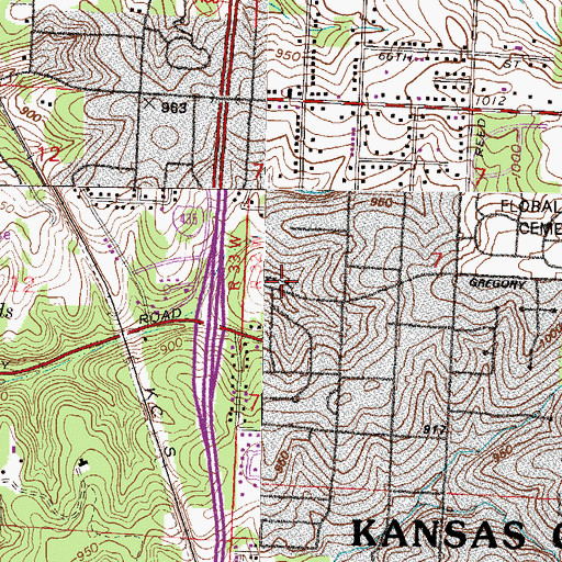 Topographic Map of New Hope Bible Church, MO