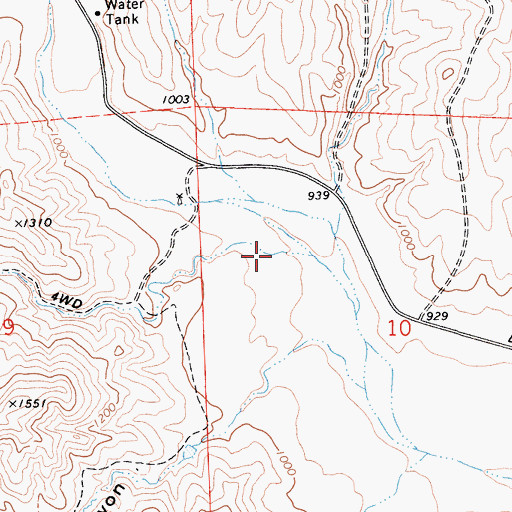 Topographic Map of Post Canyon, CA
