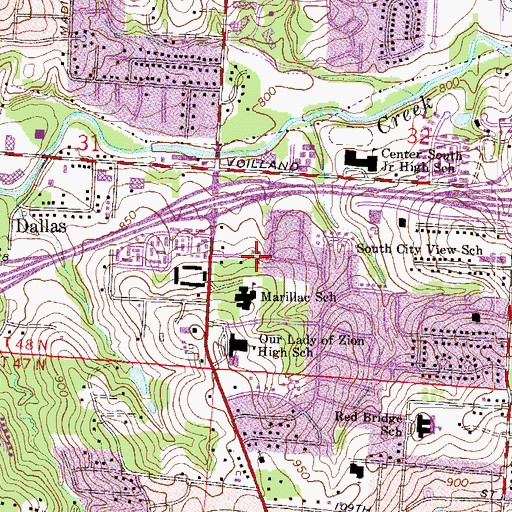Topographic Map of New Hope United Methodist Church, MO