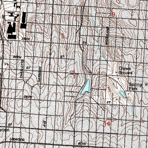 Topographic Map of New Jerusalem Church of God in Christ, MO