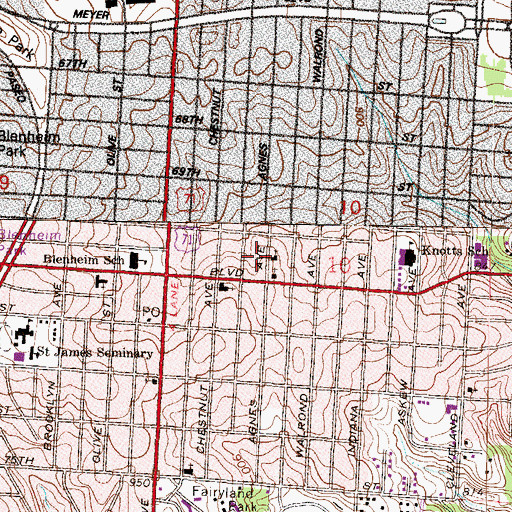 Topographic Map of New Life Church of Christ Holiness, MO