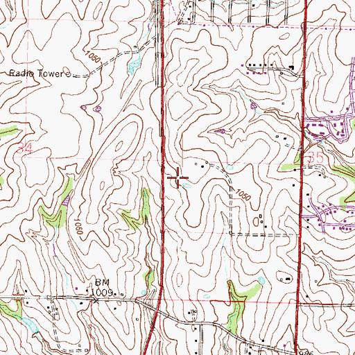 Topographic Map of New Life Community Church, MO