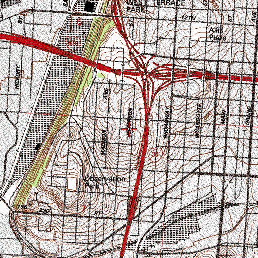 Topographic Map of New Life Inner City Church, MO