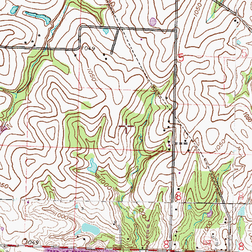 Topographic Map of North Heartland Community Church, MO