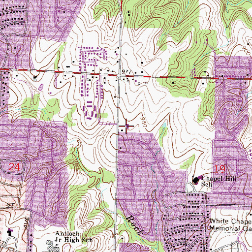Topographic Map of Northland Chinese Christian Church, MO