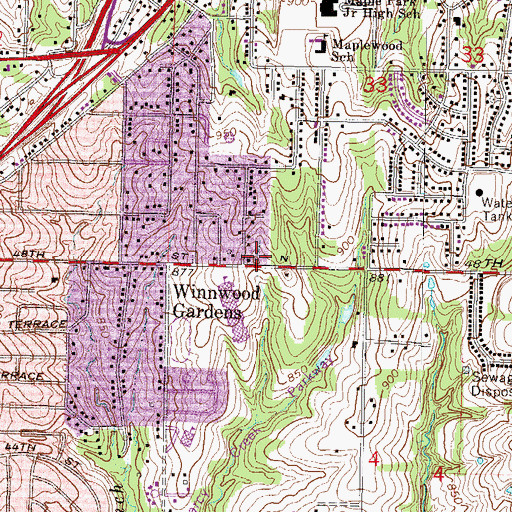 Topographic Map of Northland Christian Church, MO