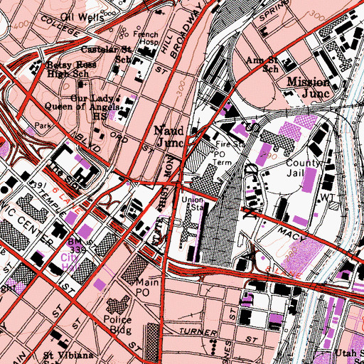 Topographic Map of Terminal Annex Finance Post Office, CA
