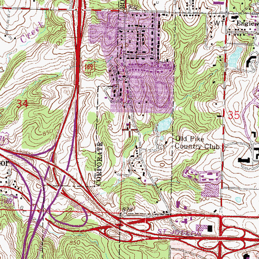 Topographic Map of Northside Christian Church, MO