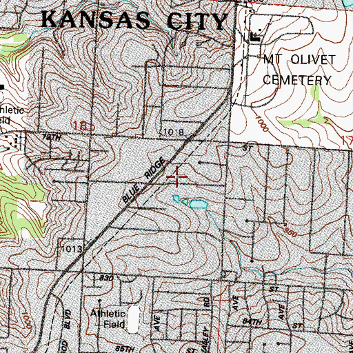 Topographic Map of One Spirit United Methodist Church, MO