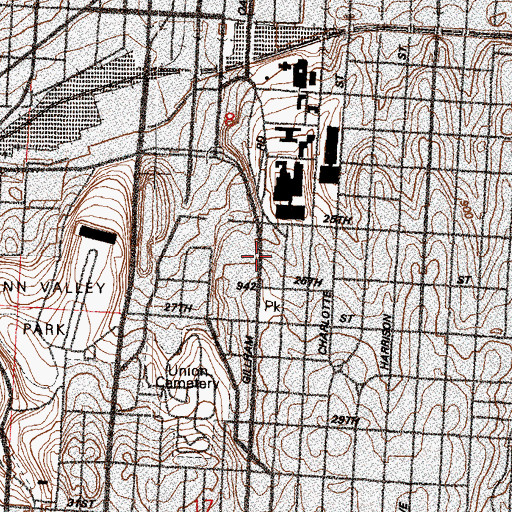 Topographic Map of Our Lady of Sorrows Church, MO