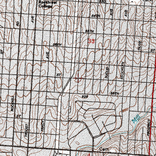 Topographic Map of Paradise Baptist Church, MO