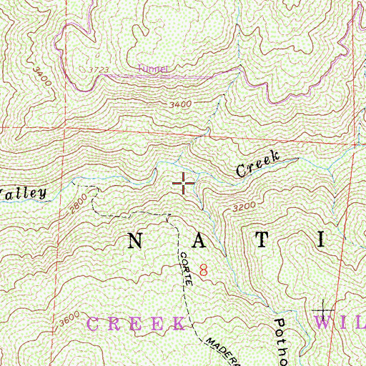 Topographic Map of Pothole Canyon, CA