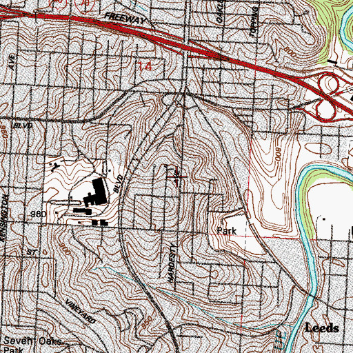 Topographic Map of Pilgrims Rest Baptist Church, MO