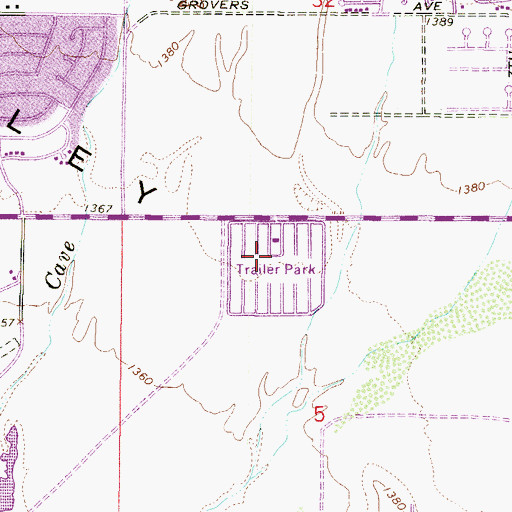 Topographic Map of Central Park Village, AZ