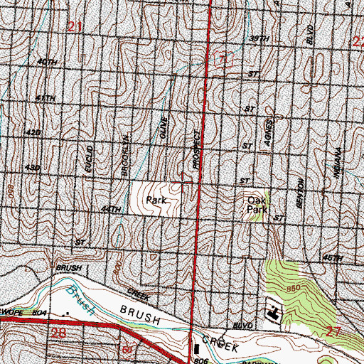 Topographic Map of Prince of Peace Missionary Baptist Church, MO