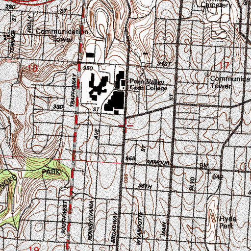 Topographic Map of Redemptorist Church, MO