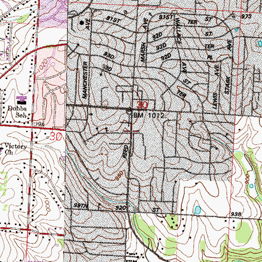 Topographic Map of Refreshing Water Worship Center, MO