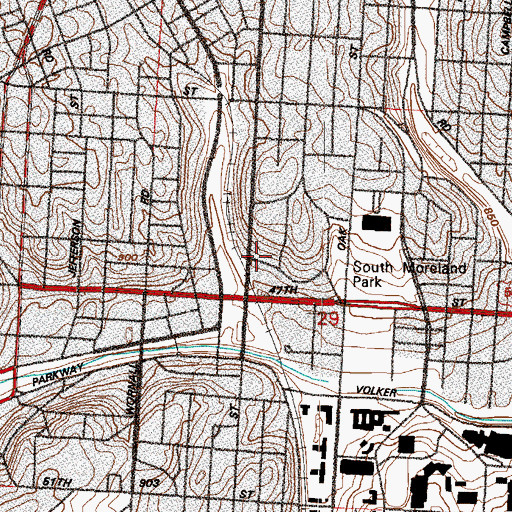 Topographic Map of Church World Service, MO