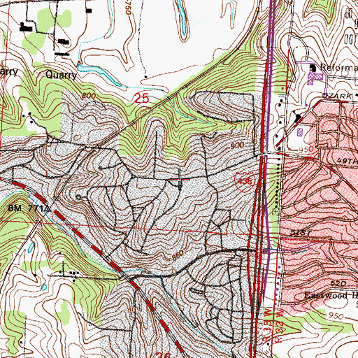 Topographic Map of Corinthian Baptist Church, MO