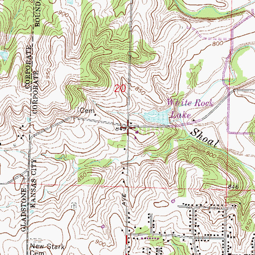 Topographic Map of Cornerstone Wesleyan Church, MO