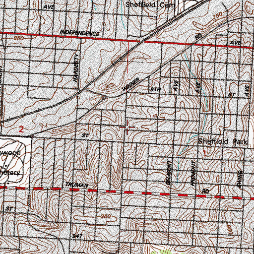Topographic Map of Cristolaroca Pentecostal Church, MO