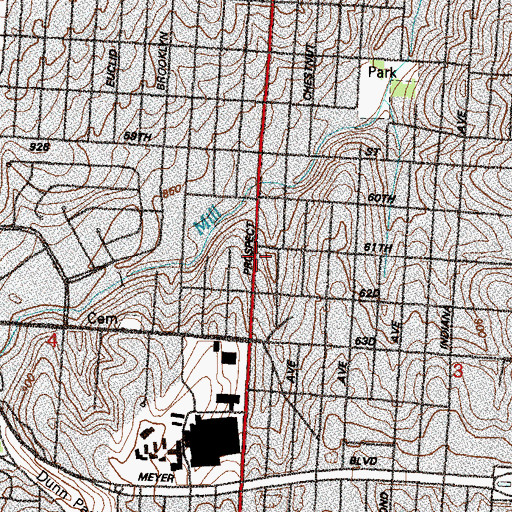 Topographic Map of Damascus Baptist Church, MO