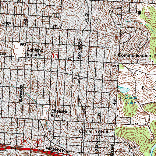 Topographic Map of Ebenezer Missionary Baptist Church, MO